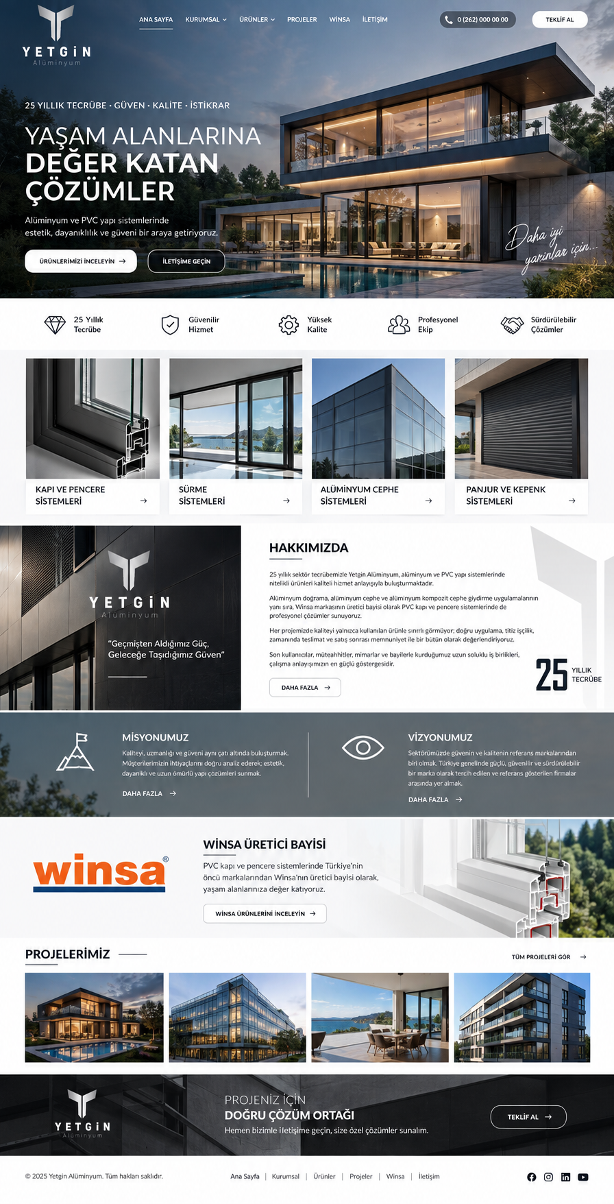 Alüminyum pencere profil kesiti
